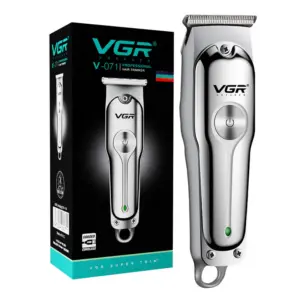 VGR V-071 Professional Hair & Beard Trimmer | Cordless T-Blade | 120 Min Runtime | Type-C Charging | Silver
